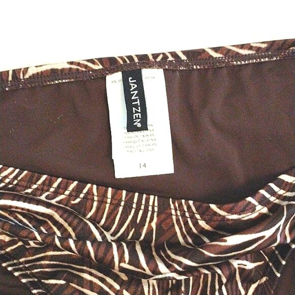 VNT Jantzen Bikini 2 Piece Size 14 Animal Print BROWN Triangle Top Bathing Suit - Picture 9 of 14